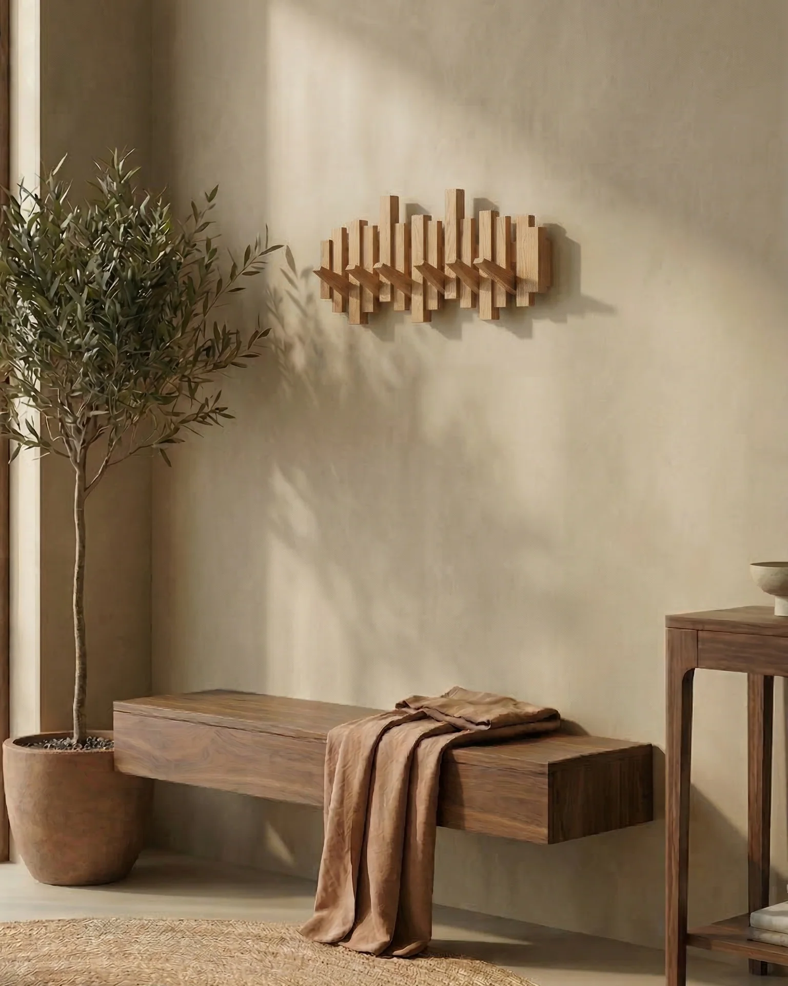 Perchero Estilo Piano - Nogal/Haya - Diseño Elegante
