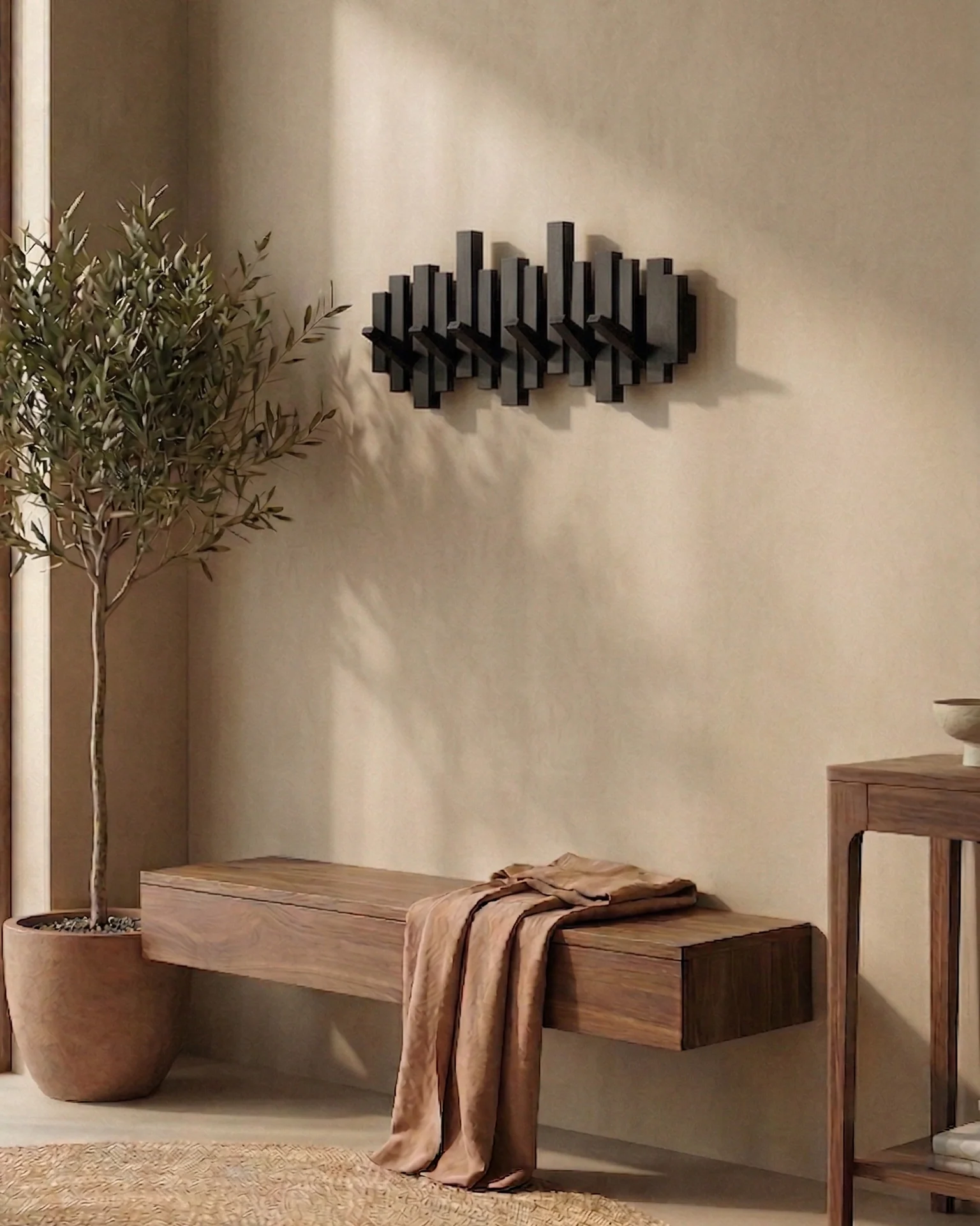 Perchero Estilo Piano - Nogal/Haya - Diseño Elegante