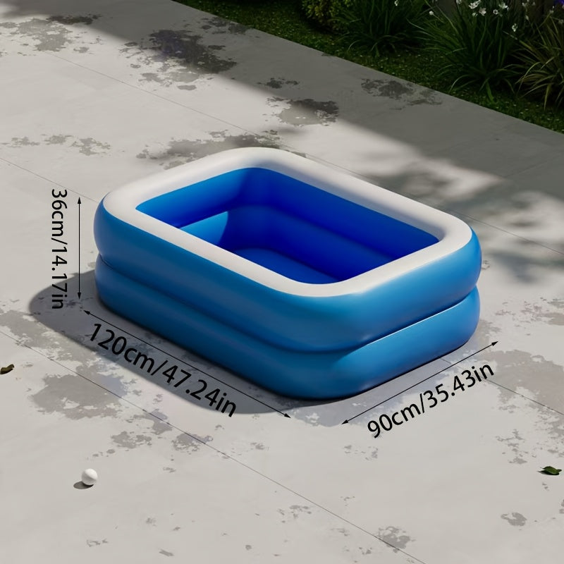 Piscina hinchable rectangular 120cm - 2 capas de PVC resistente