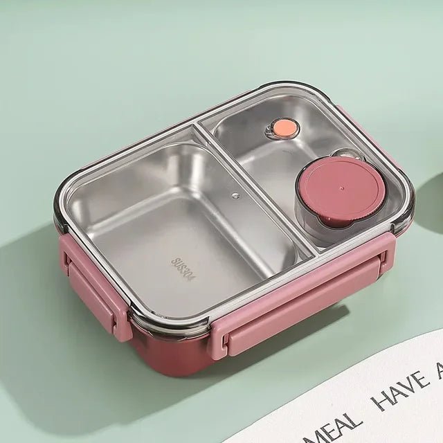 Compacte lunchbox met vakken en transparant deksel
