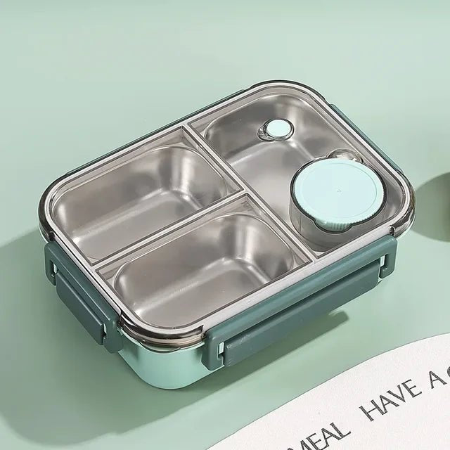 Compacte lunchbox met vakken en transparant deksel