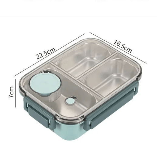 Compacte lunchbox met vakken en transparant deksel