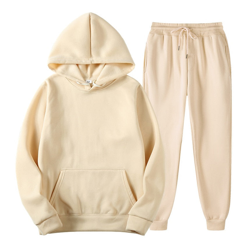 Ensemble de survêtement unisexe deux pièces avec sweat à capuche et pantalon
