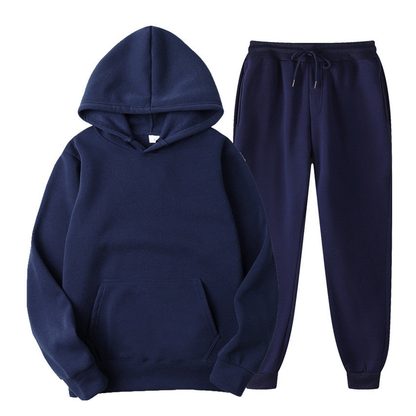 Ensemble de survêtement unisexe deux pièces avec sweat à capuche et pantalon