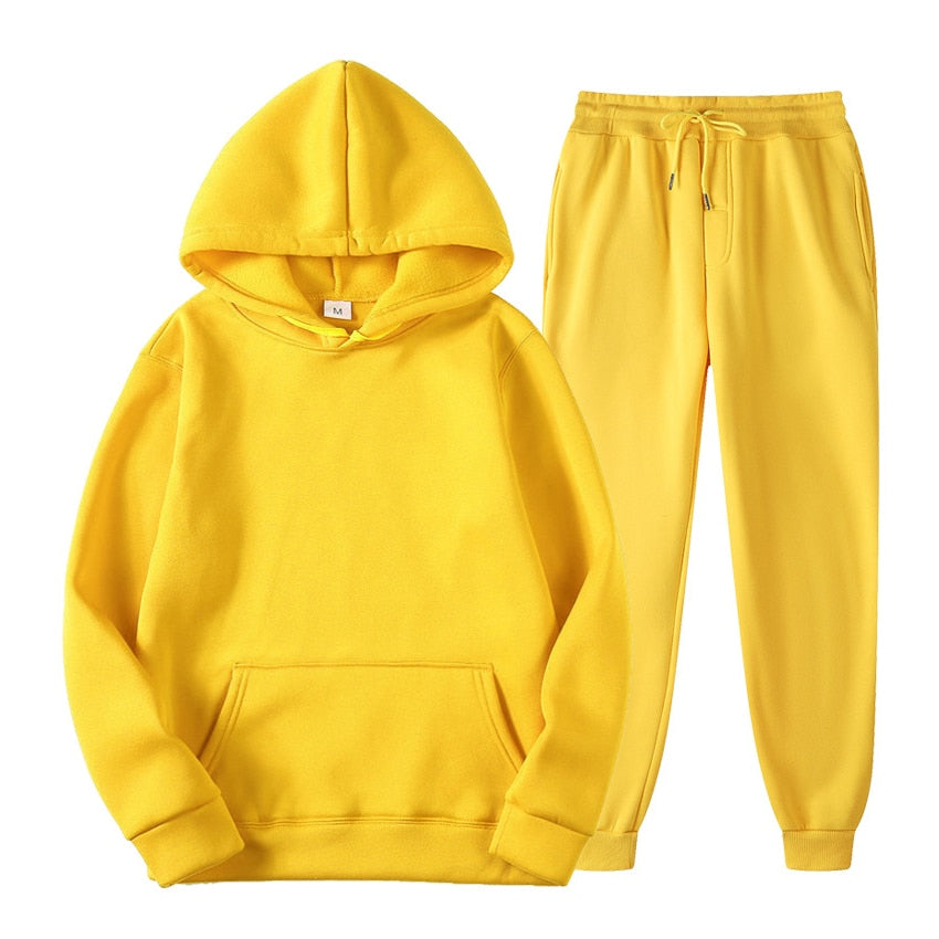 Ensemble de survêtement unisexe deux pièces avec sweat à capuche et pantalon