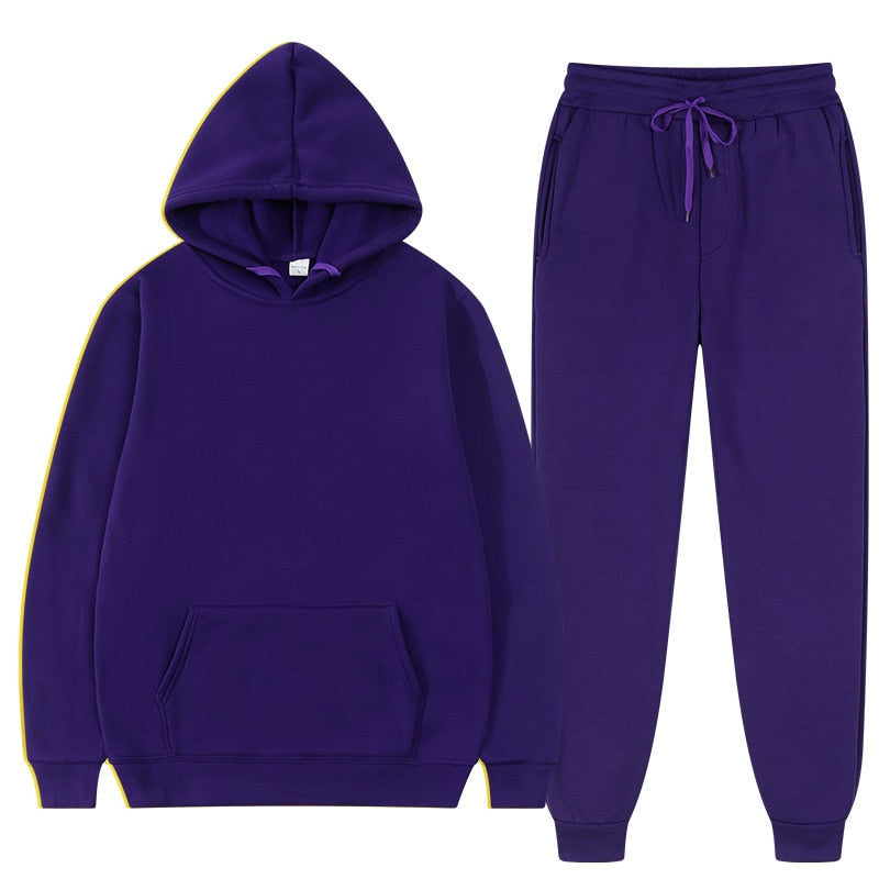 Ensemble de survêtement unisexe deux pièces avec sweat à capuche et pantalon