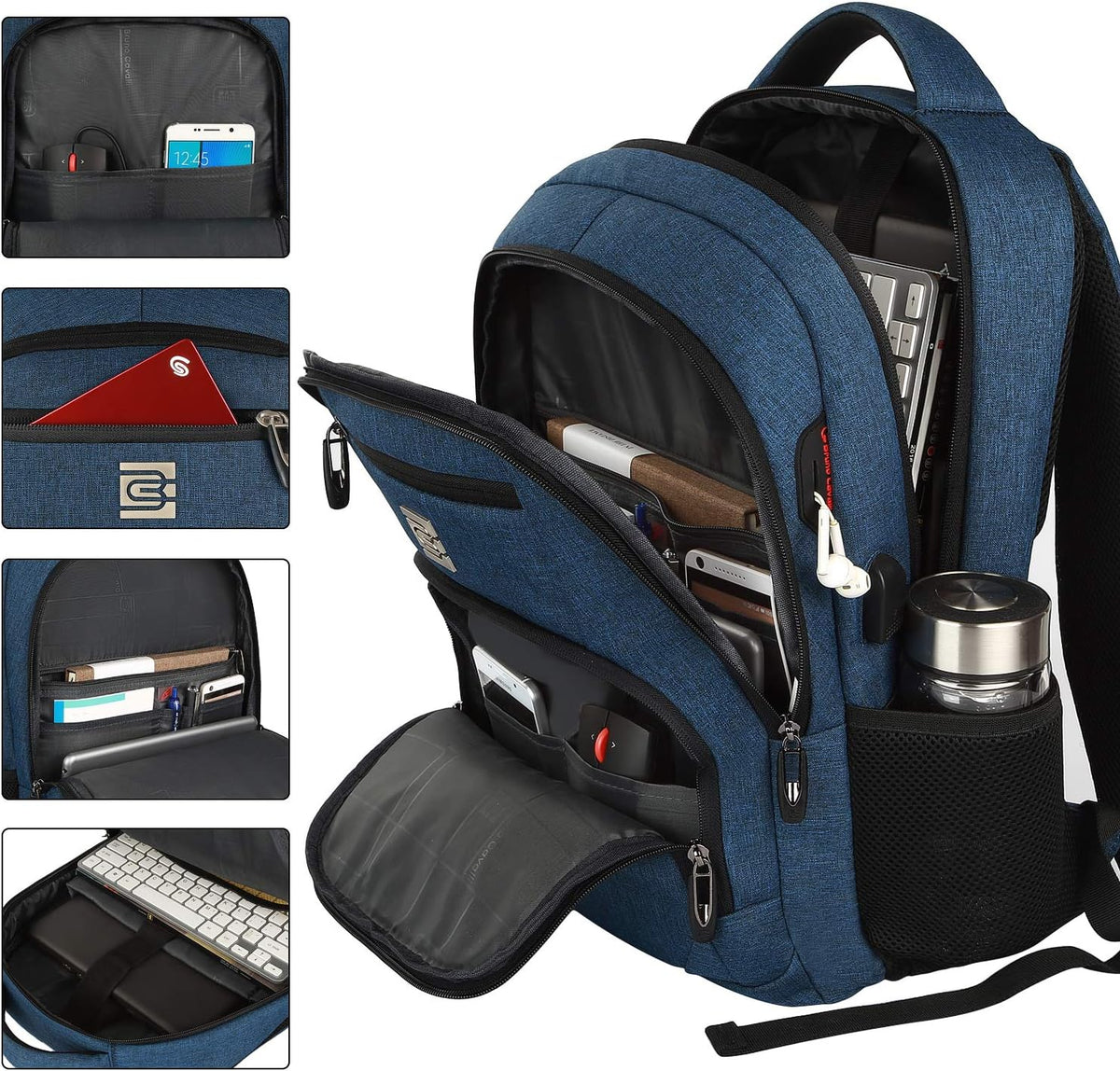 Mochila Delgada Antirrobo para Portátil con Puerto de Carga USB