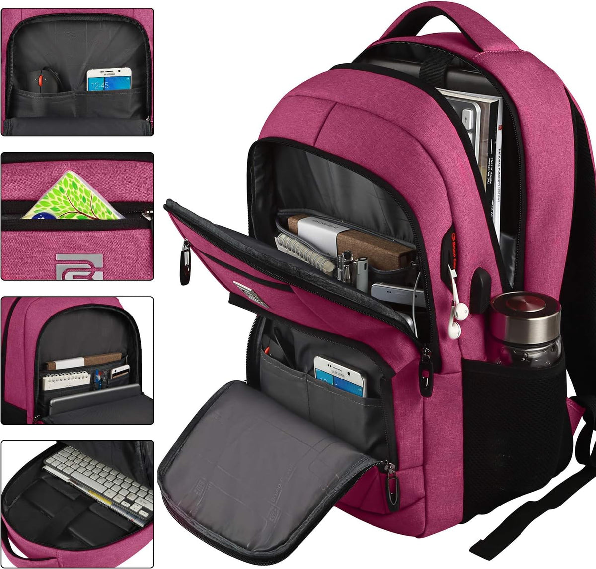 Mochila Delgada Antirrobo para Portátil con Puerto de Carga USB