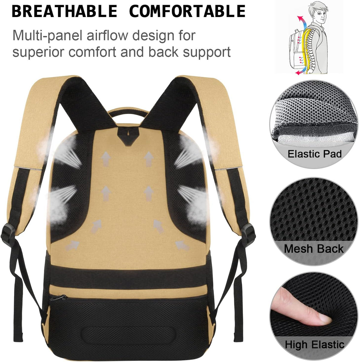 Mochila Delgada Antirrobo para Portátil con Puerto de Carga USB