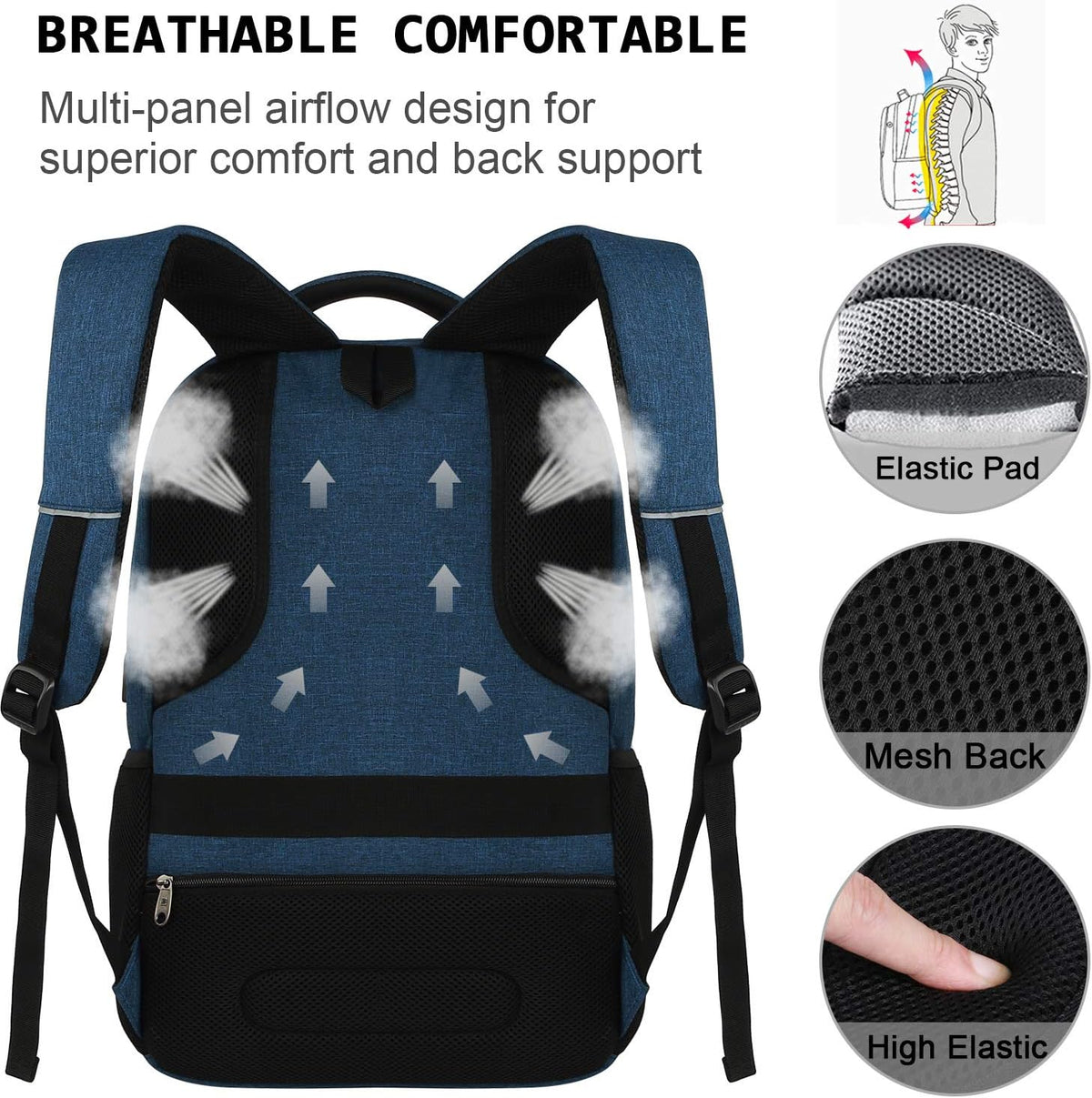 Mochila Delgada Antirrobo para Portátil con Puerto de Carga USB
