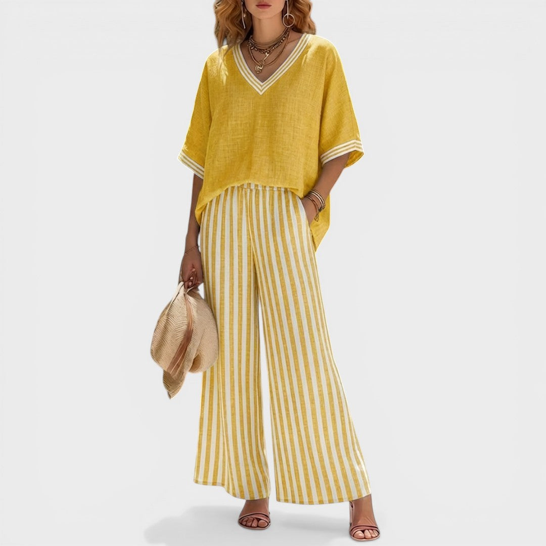 Conjunto de Lino a Rayas para Mujer