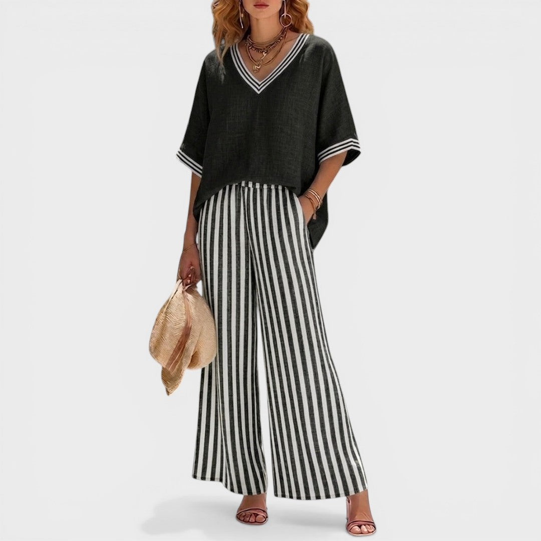 Conjunto de Lino a Rayas para Mujer
