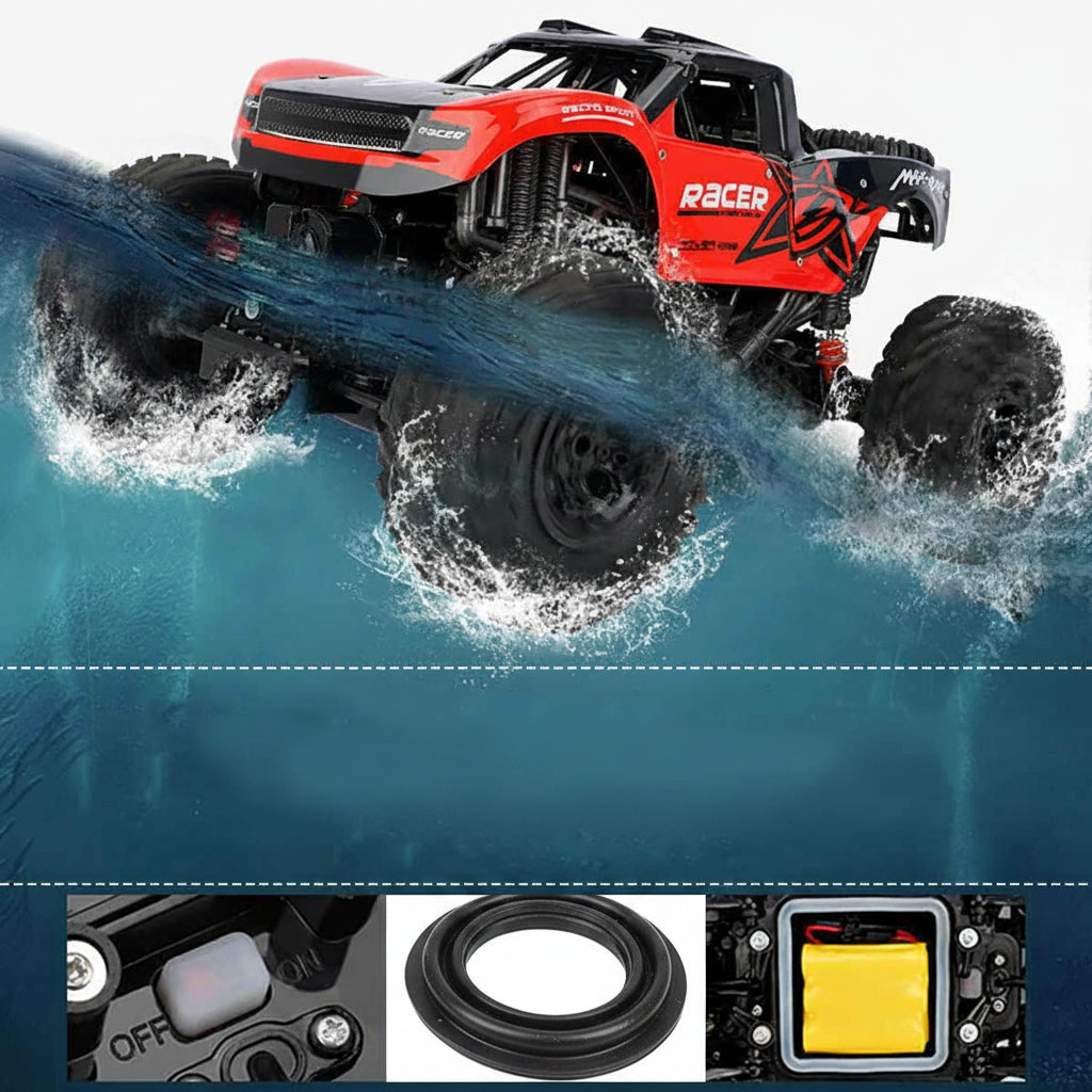 Camión Monstruo RC Anfibio 4x4 con Control Remoto 2.4GHz Todo Terreno