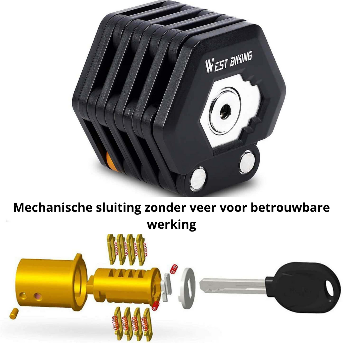 Opvouwbaar fietsslot met sleutel