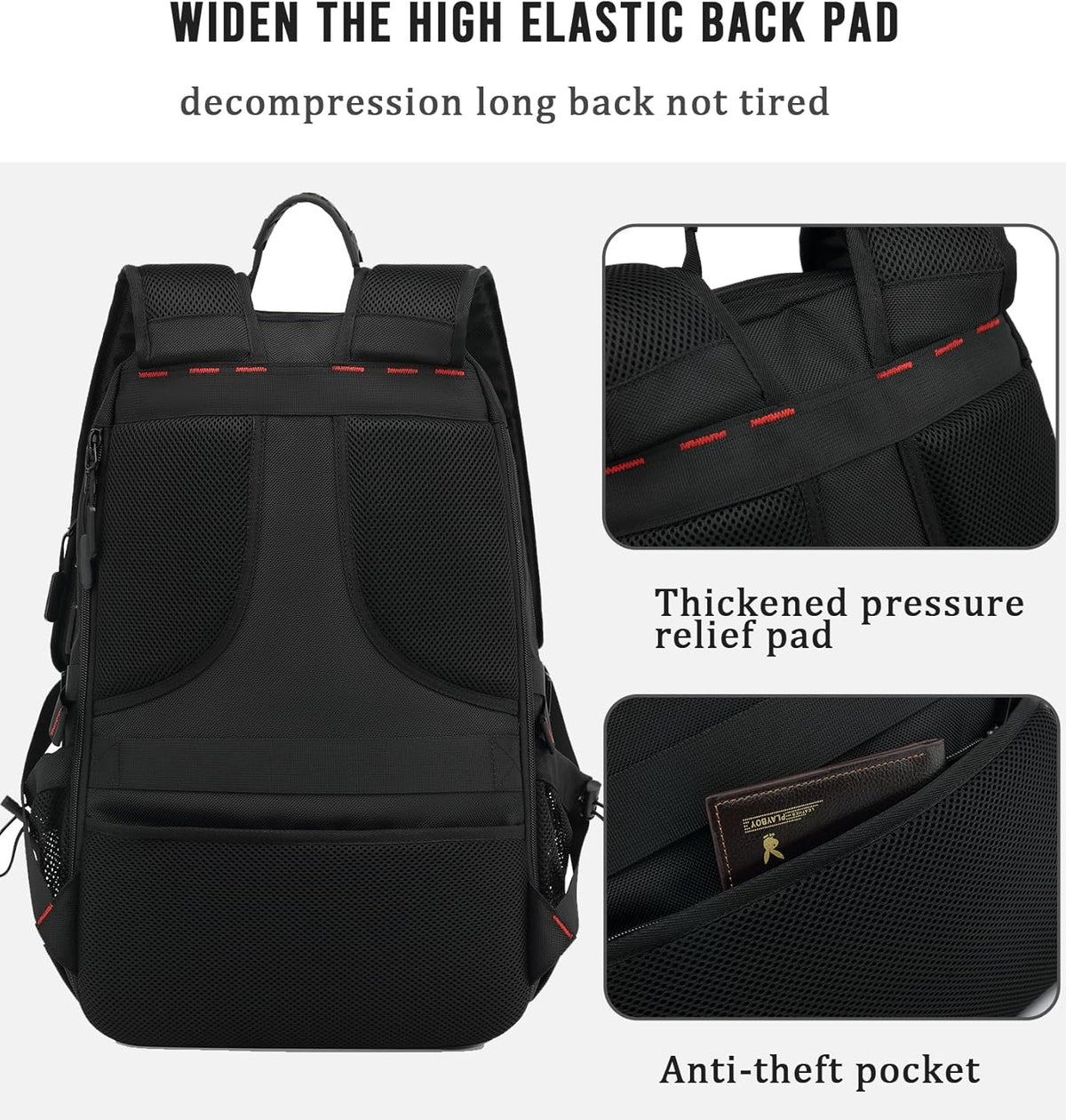 Sac à dos de voyage imperméable de 60 L pour ordinateur portable, avec port USB et compartiment à chaussures