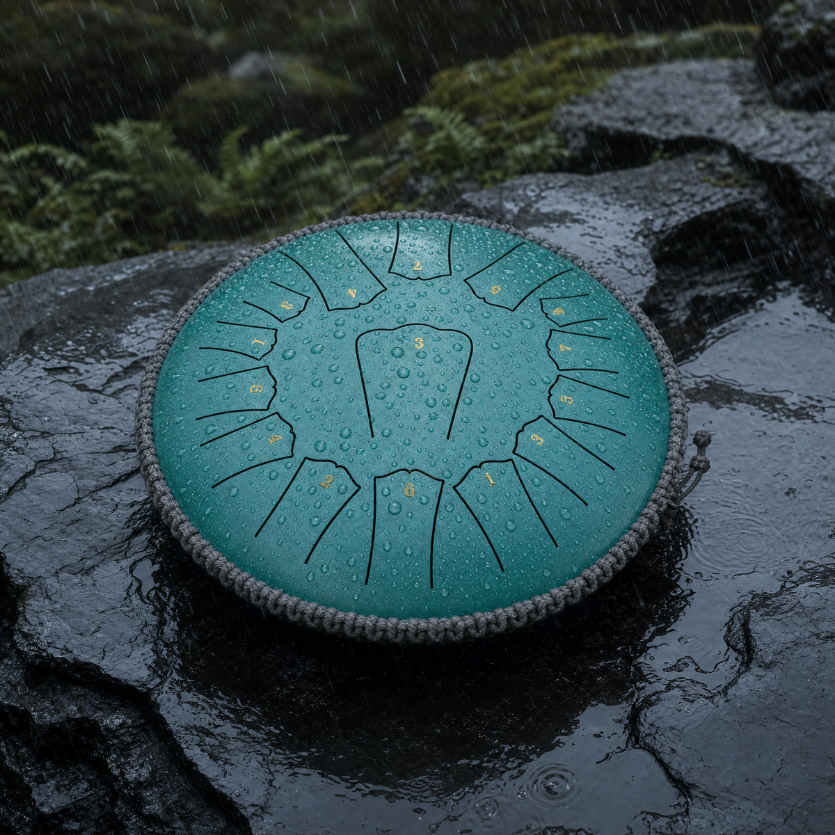 Tambor de Acero Tipo Rain Drum, Escala Pentatónica 432Hz para Meditación