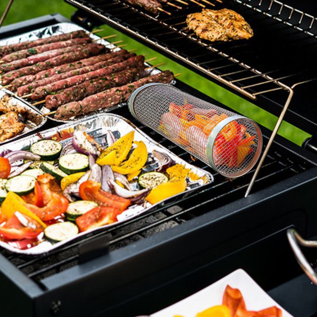 Cesta para BBQ - No más alimentos cayendo por la rejilla