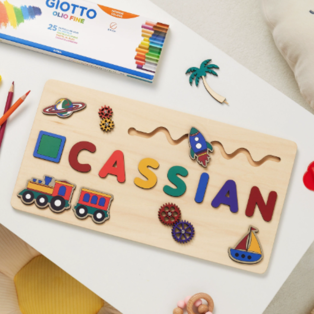 NomadWood – Puzle de madera personalizado con el nombre de tu hijo
