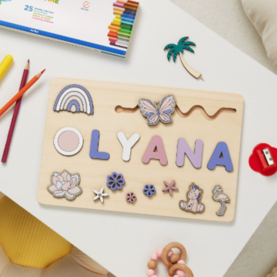 NomadWood – Puzle de madera personalizado con el nombre de tu hijo