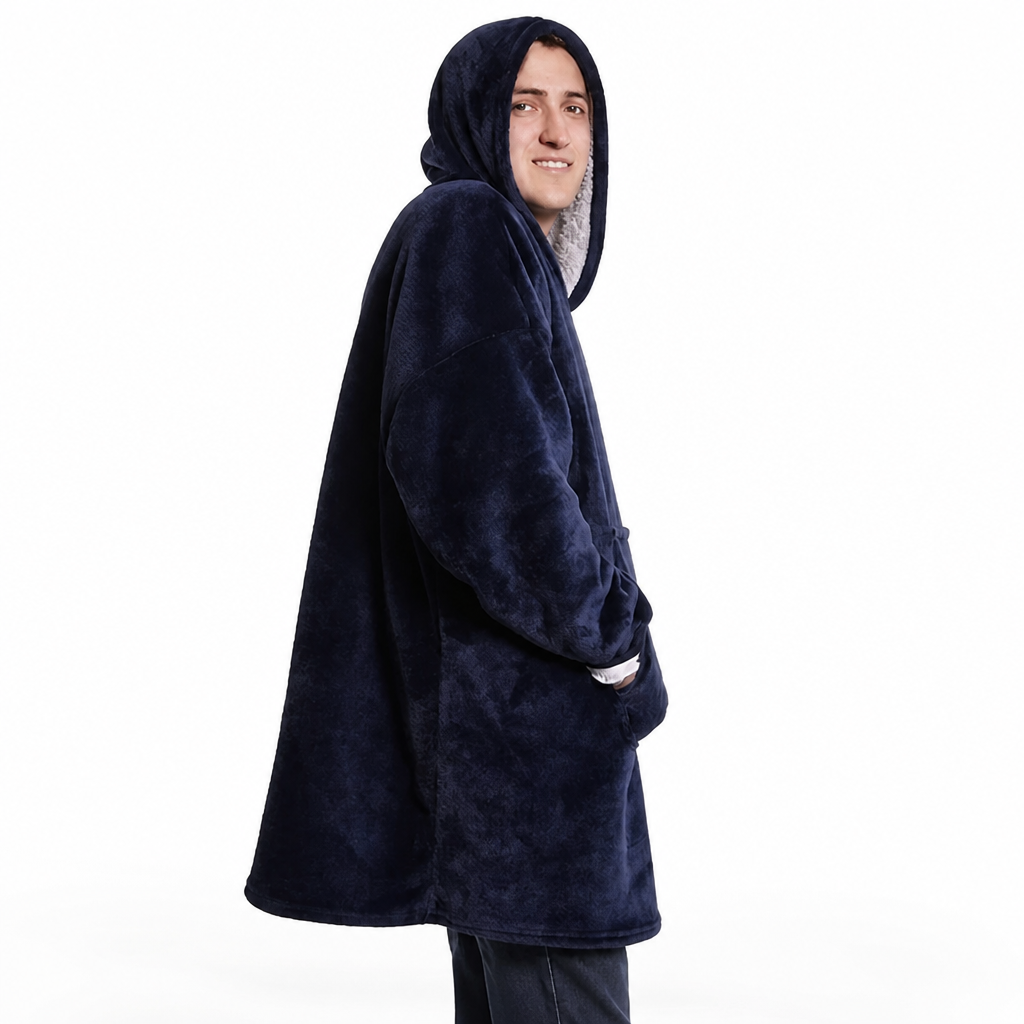 Oversize dekenhoodie met sherpakap en voorvak