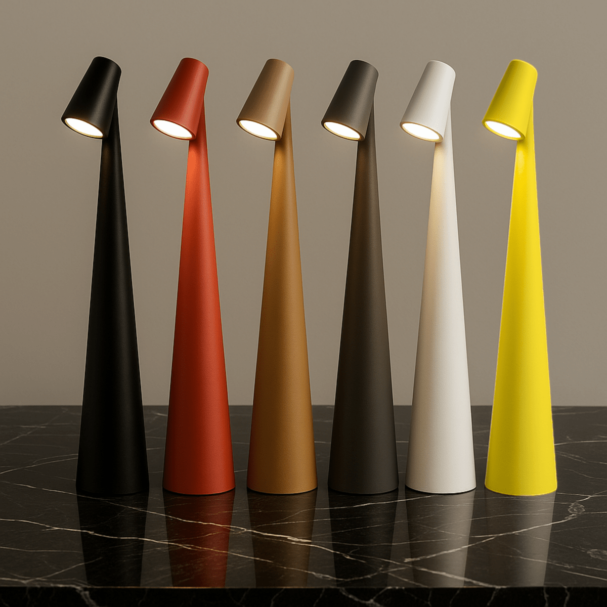Lámpara de mesa de metal – Recargable y elegante para interiores y exteriores