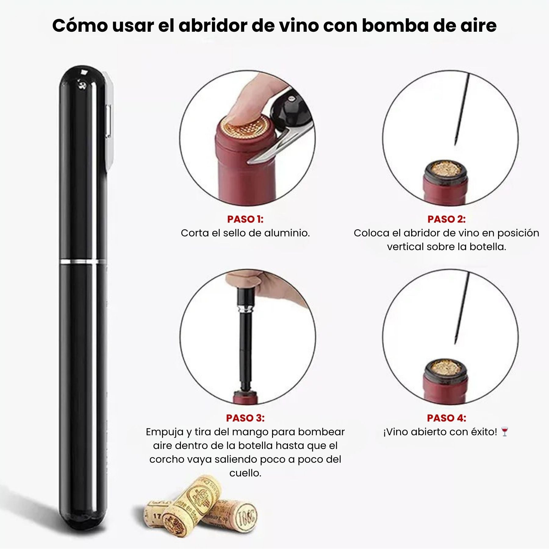 AirePop | Sacacorchos de Presión de Aire