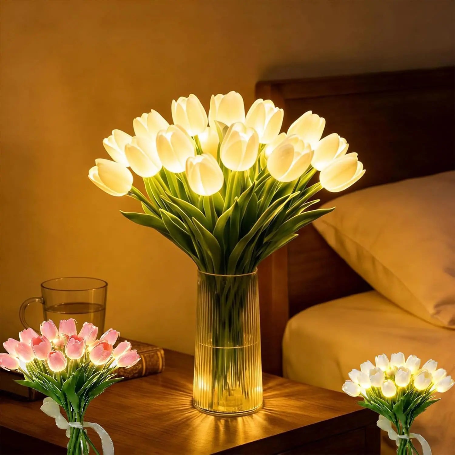 FloraTulipán Luz LED — Decoración floral con luz cálida