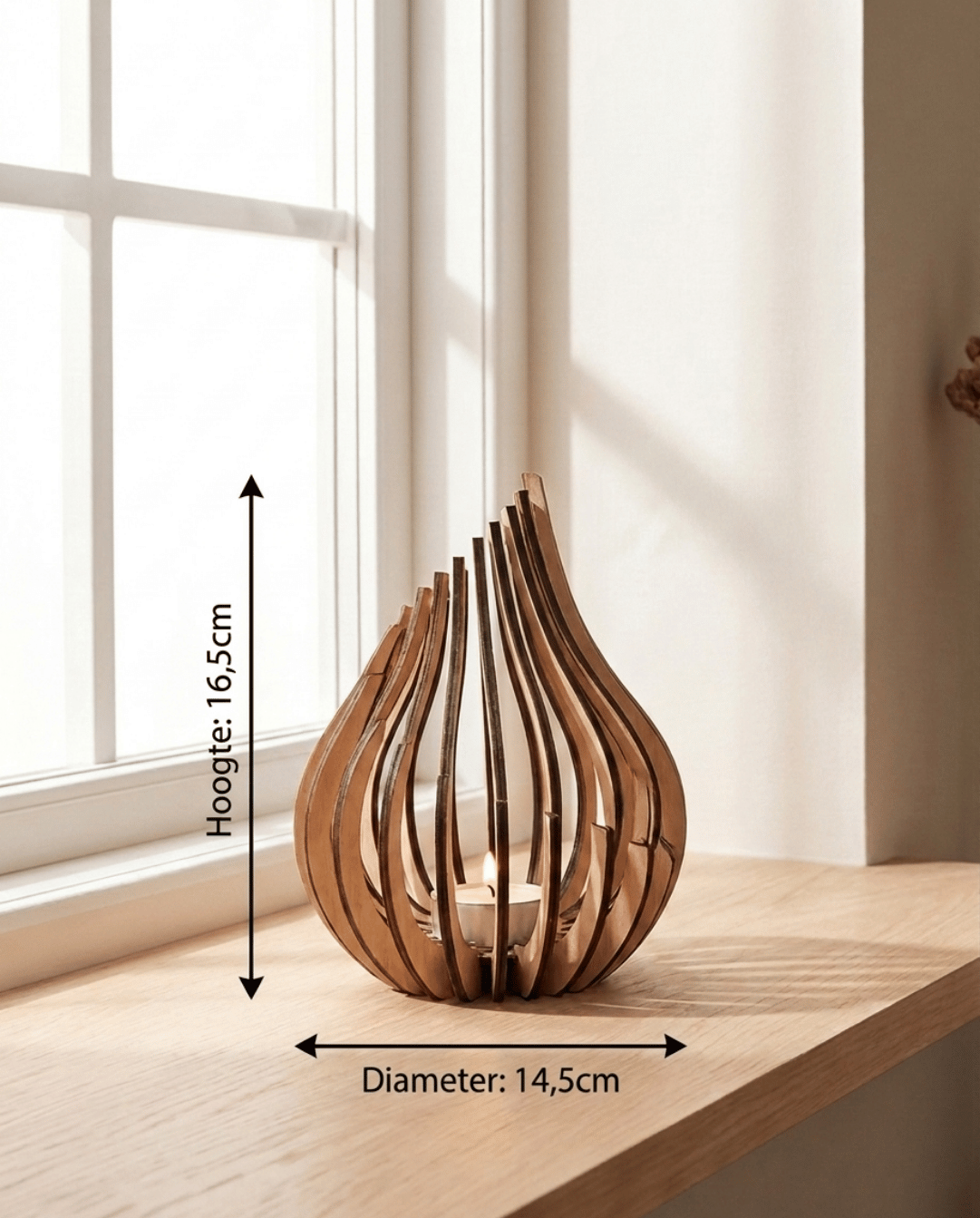 Porte-bougie chauffe-plat Ember en bois pressé