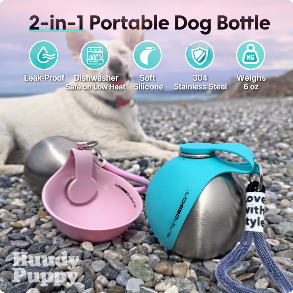 Botella de Agua Portátil para Perros de 250 ml con Bebedero Plegable