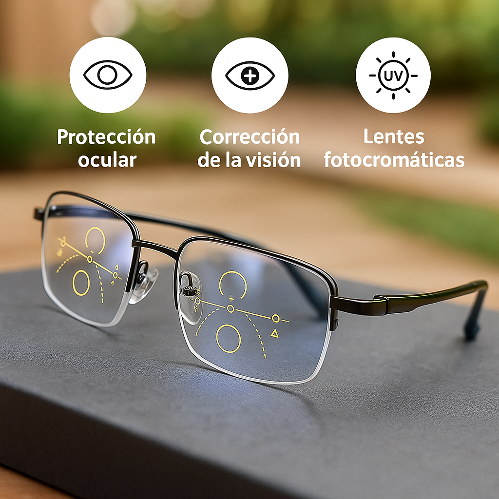 Gafas Progresivas Inteligentes con Lentes Fotocromáticas