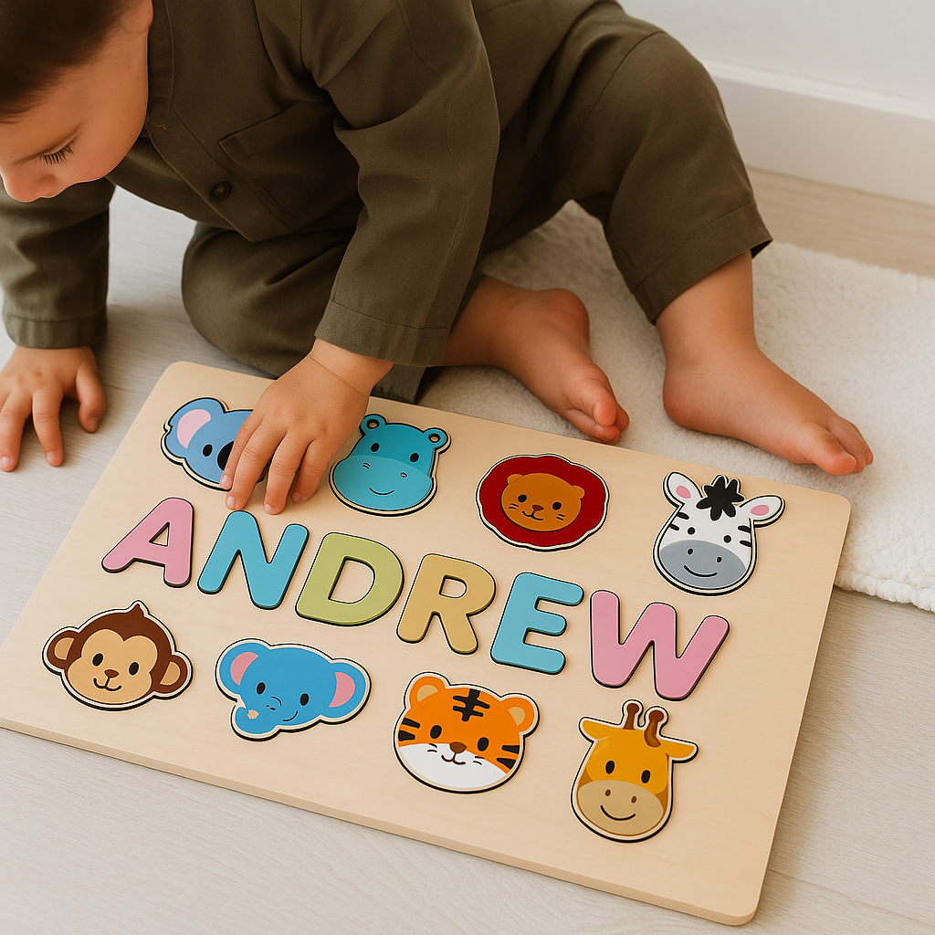 NomadWood – Puzle de madera personalizado con el nombre de tu hijo