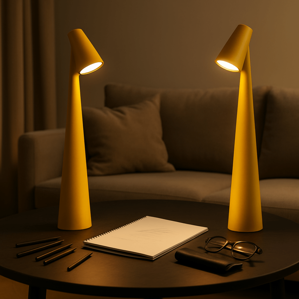 Lámpara de mesa de metal – Recargable y elegante para interiores y exteriores