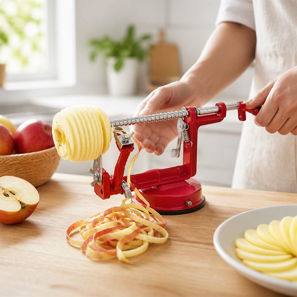 Handmatige 3-in-1-appelschiller met zuignap