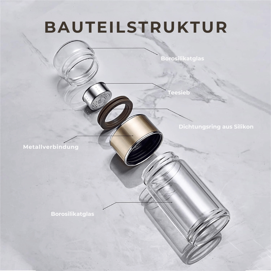 TéNGo - Botella de Vidrio con Infusor de Té