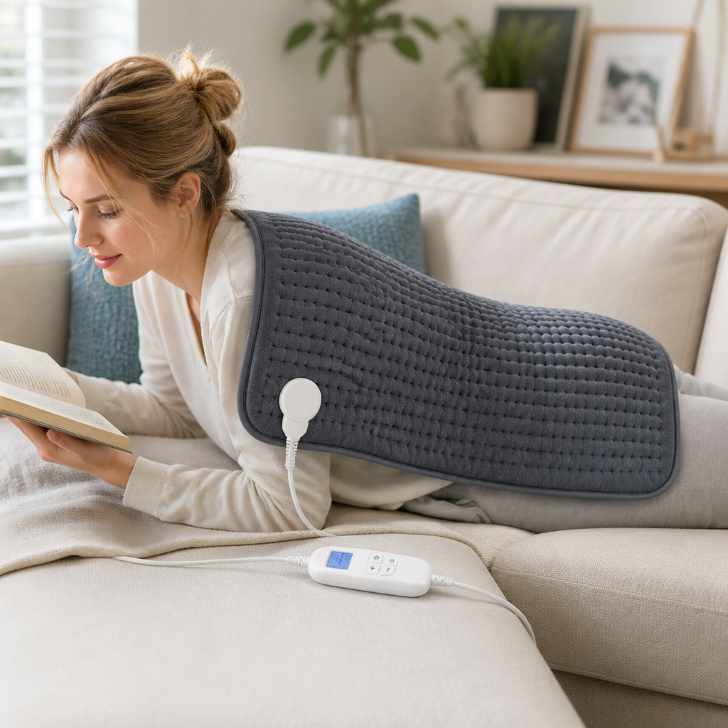 Grote elektrische warmtekussen van 43 × 84 cm met verstelbare bediening