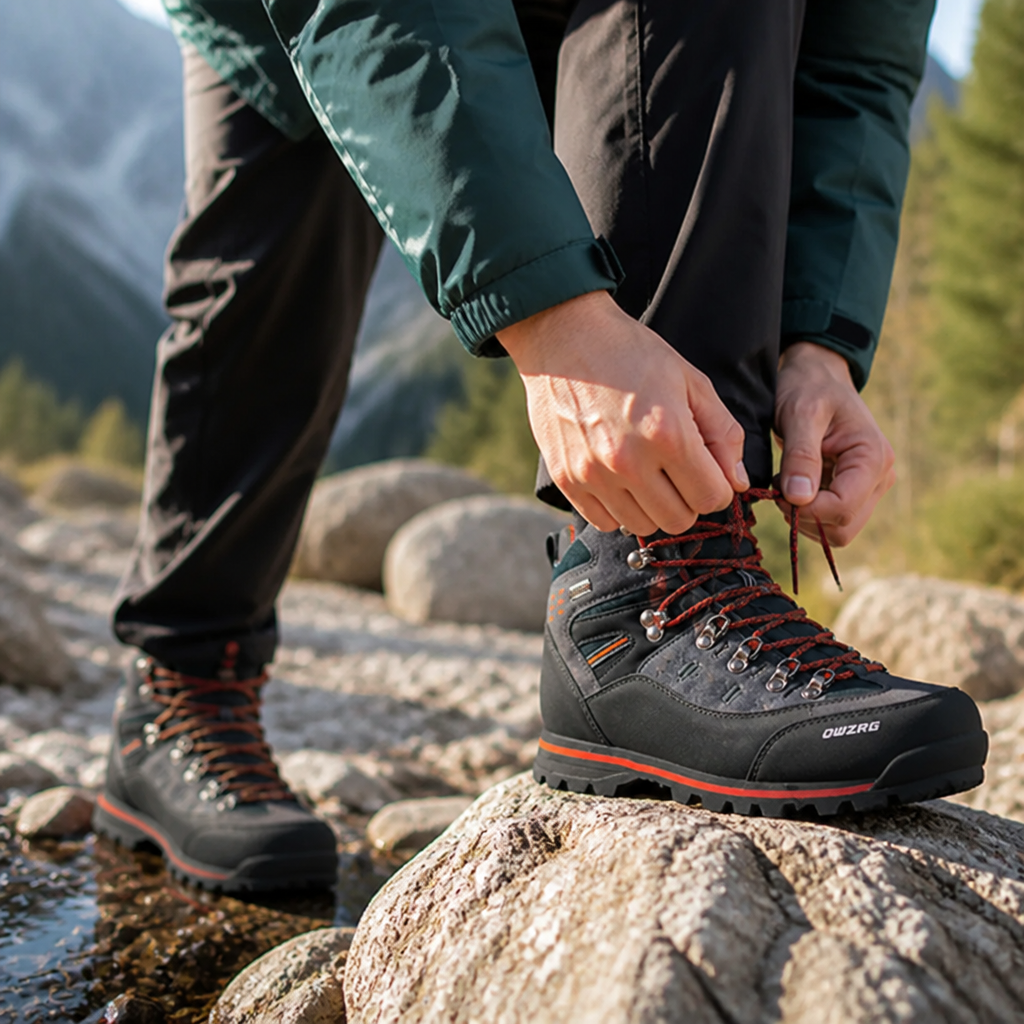 Bottes de randonnée pour homme à tige haute et semelle profilée