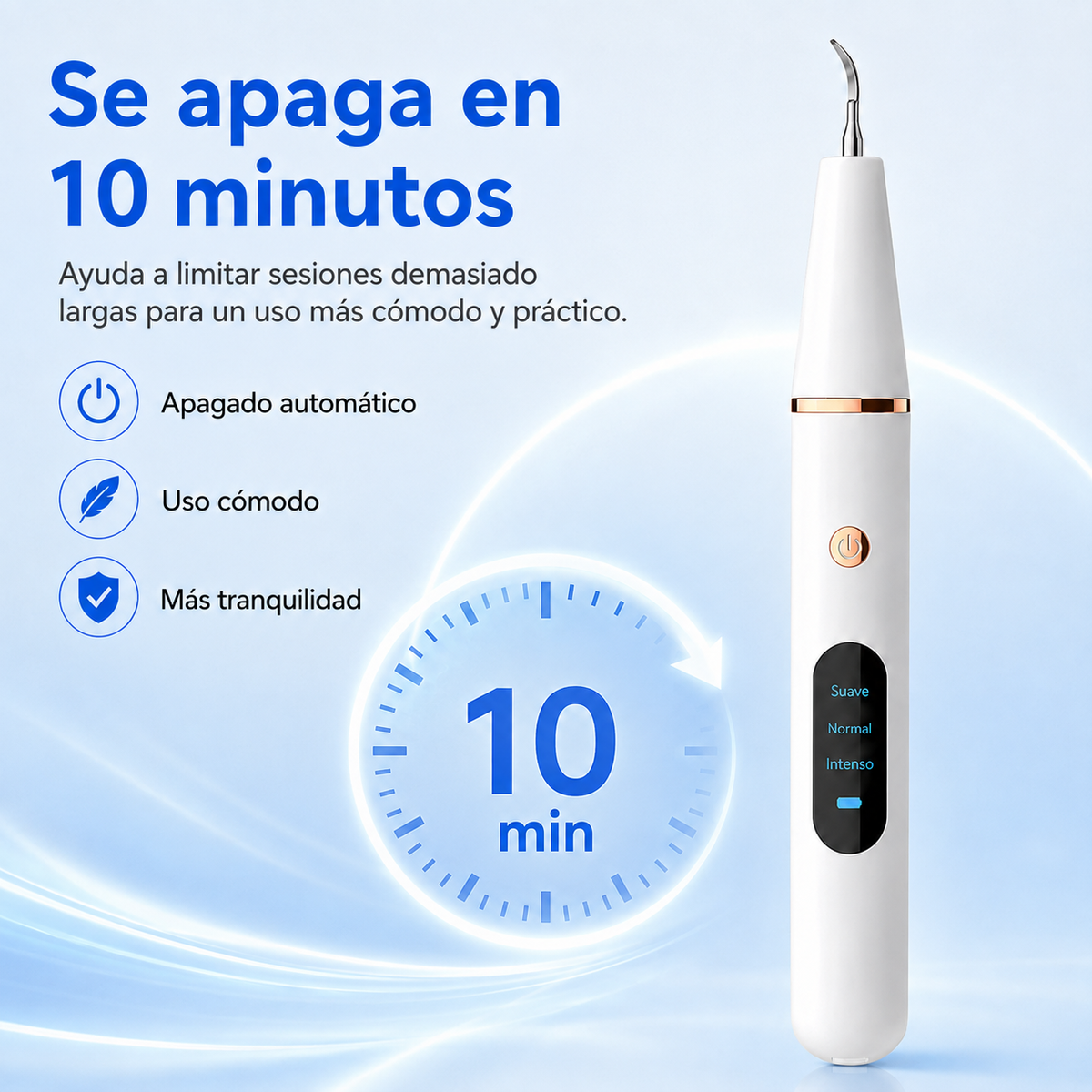 Limpiador Dental Ultrasónico Recargable de 38 kHz con Luz LED