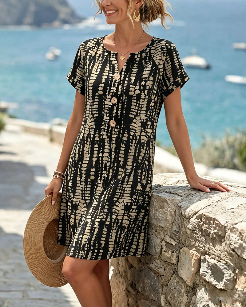 Vestido Estampado para Mujer | Botones Frontales