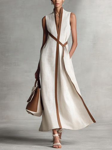 Vestido Largo de Lino sin Mangas para Mujer | Fluido y Elegante