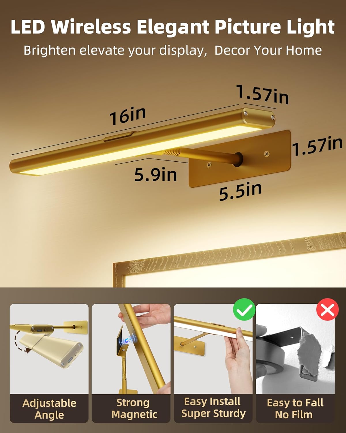 Iluminación de imágenes inalámbrica recargable