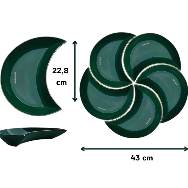 Lunar Luxe: set de platos de cerámica en forma de luna de 5 piezas