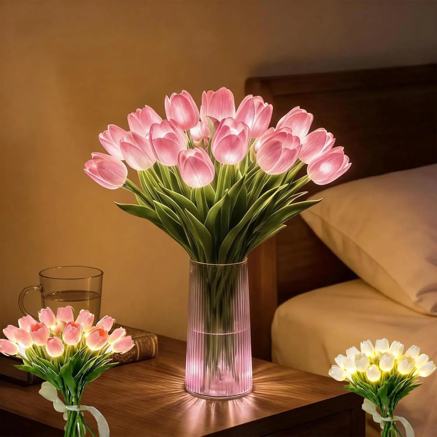 FloraTulipán Luz LED — Decoración floral con luz cálida