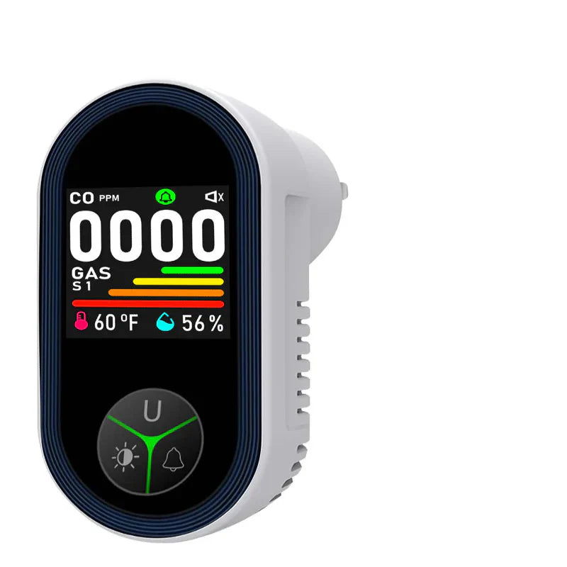 Detector de Monóxido de Carbono 3 en 1 con Pantalla de Temperatura y Humedad – Alarma de CO Conectable con Alerta de 85 dB, Pantalla LCD Color