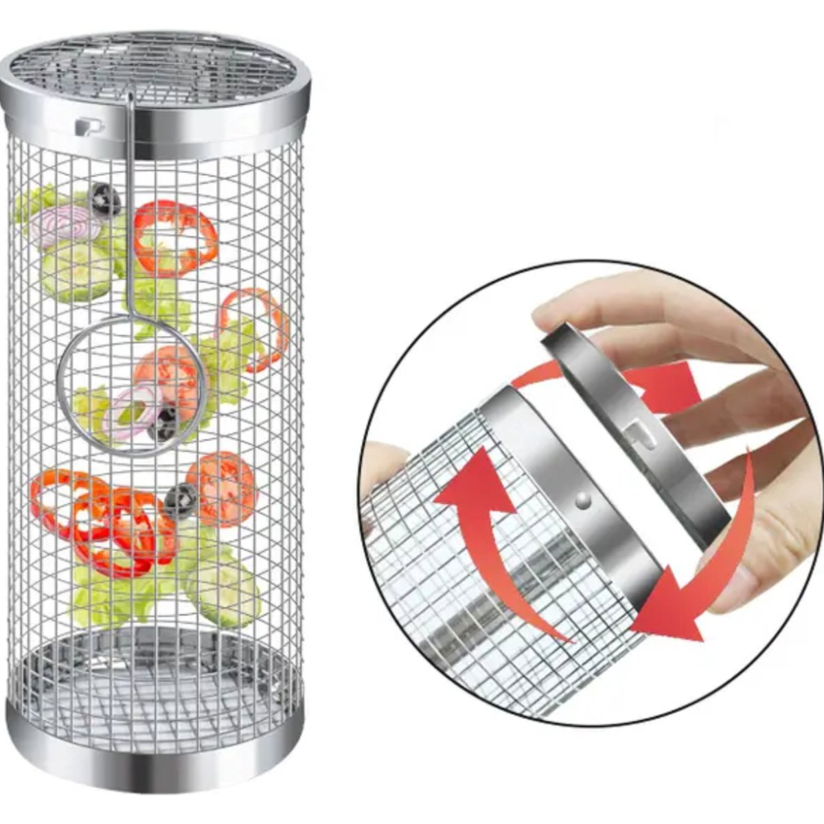 Cesta para BBQ - No más alimentos cayendo por la rejilla