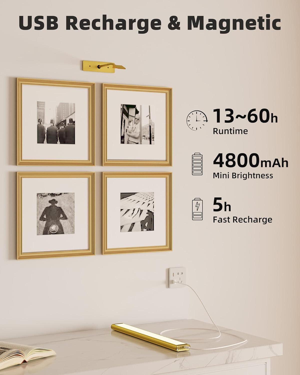 Iluminación de imágenes inalámbrica recargable