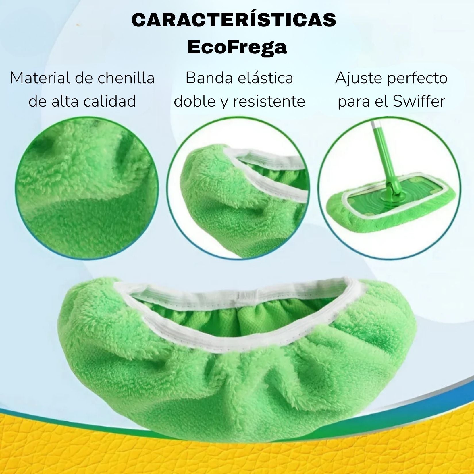 EcoFrega - Paños Reutilizables para Swiffer | Compra 2 y LLÉVATE 2 GRATIS