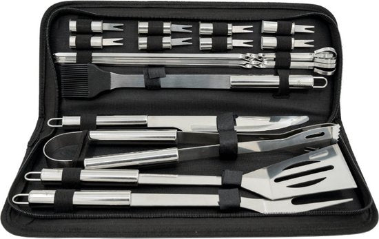 Juego de 18 piezas - Herramientas de BBQ de acero inoxidable