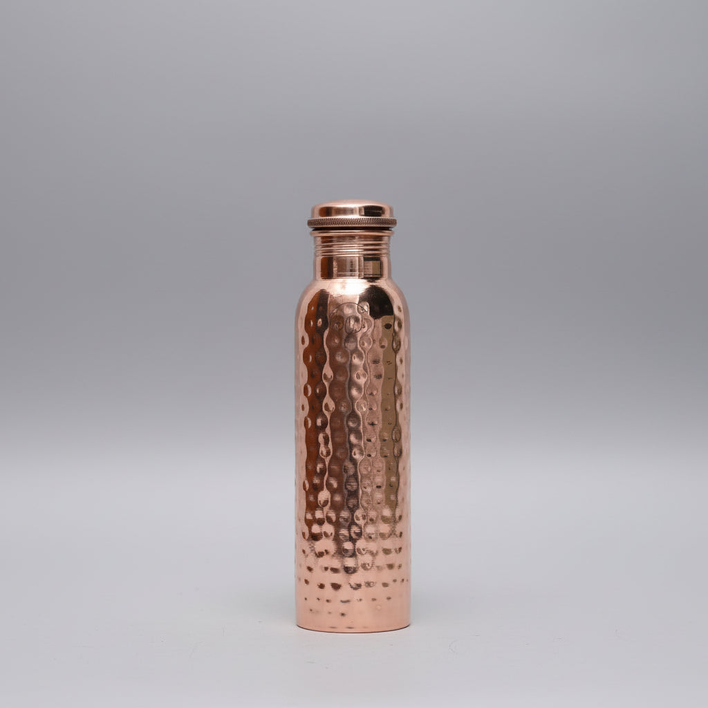 Botella de Agua de Cobre Martillado 800 ml Sin Fugas y Duradera