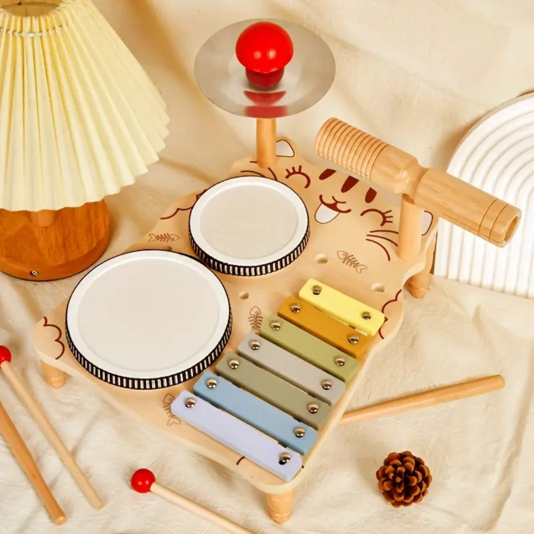 TamborWood – Batería de madera musical y educativa para niños pequeños
