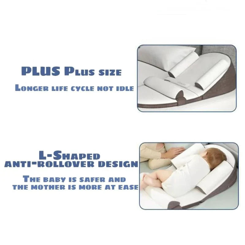 Cojín Posicionador para Bebé con Funda Lavable y Soportes Laterales